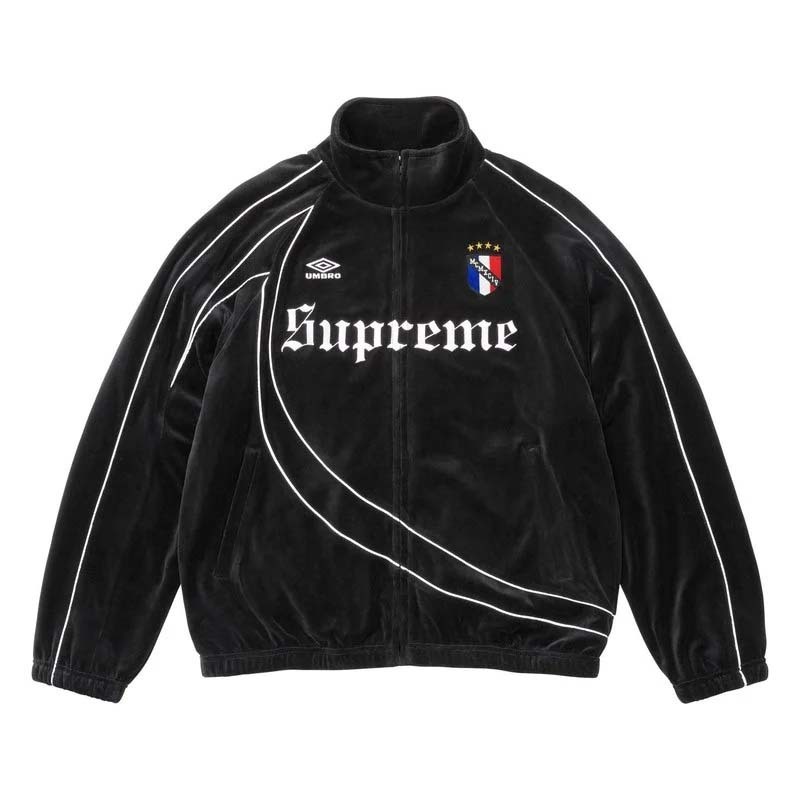 Supreme Umbro Velour Track Jacket Black 絲絨 刺繡 外套 黑色 FW26J54-BK [台灣現貨]