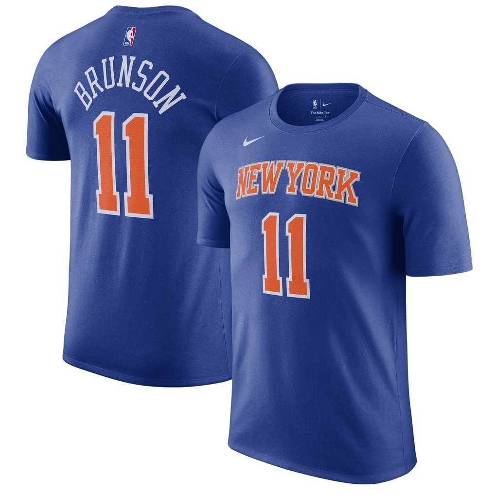 NBA短袖 Jalen Brunson 紐約尼克藍 Icon Nike Player Name Tee 棉質 短袖 全新