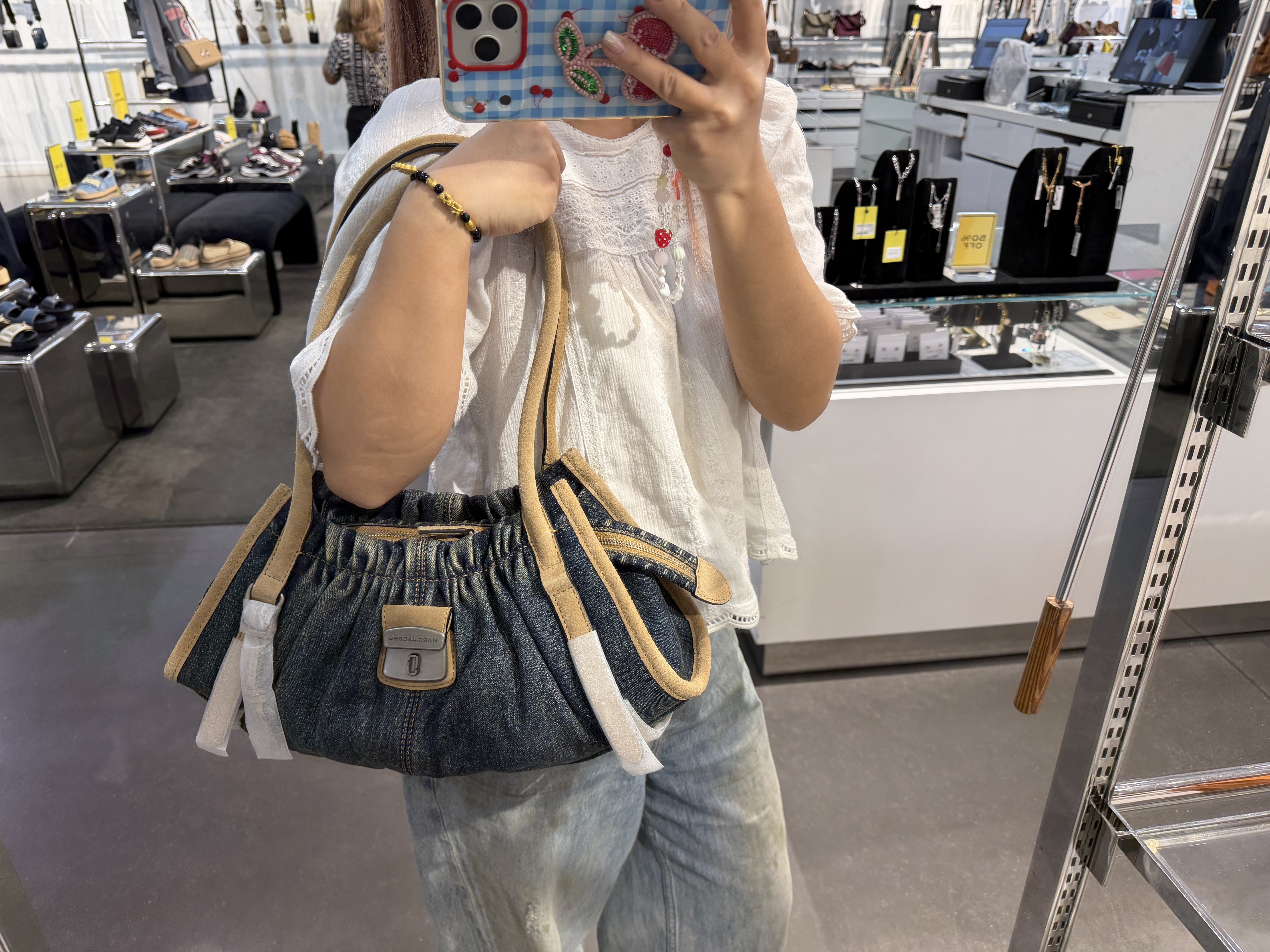 【直播】Marc Jacobs LX100207 The Denim Suede Cristina Satchel 單肩包