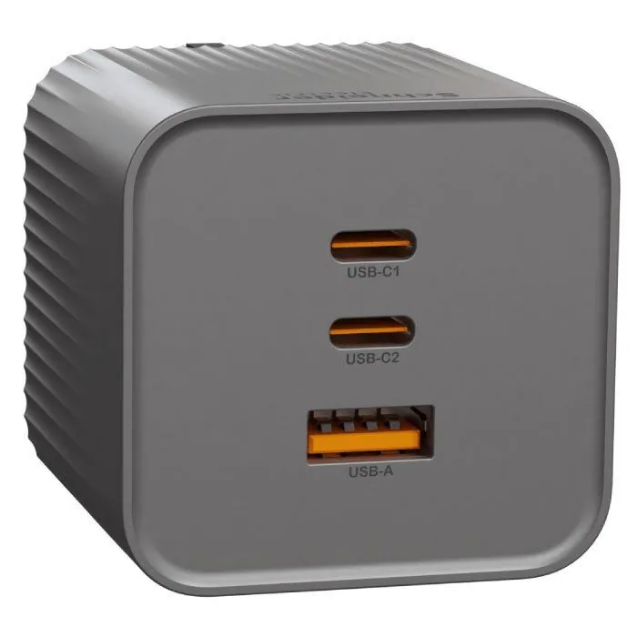 Schneider 施耐德 TSB652C1A_CG 65W GaN 三插口 2C+1A USB 快速充電器 (銀岩灰)
