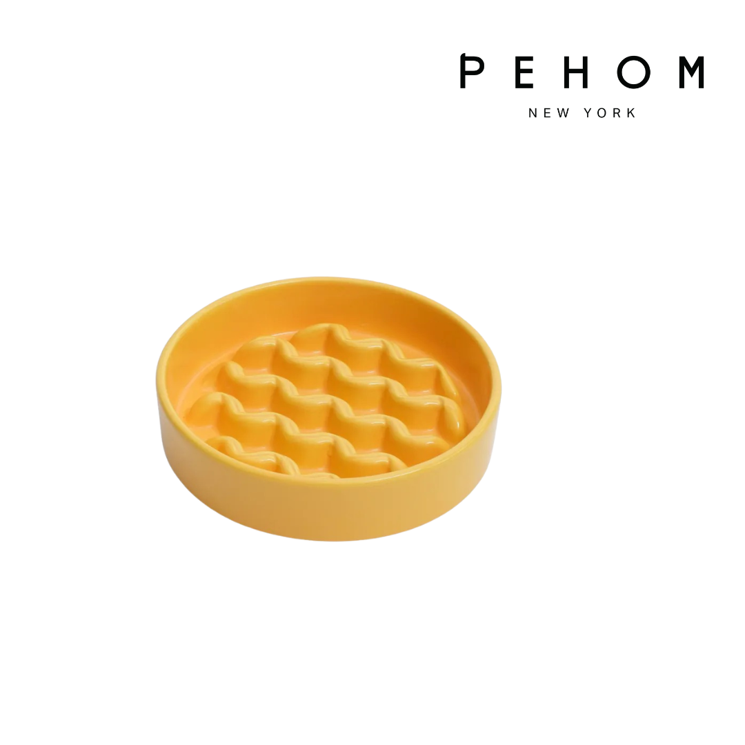 PEHOM 扭扭陶瓷碗-黃色
