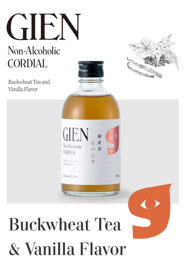 GIEN Non-Alcoholic Cordial Buckwheat Tea & Vanilla Flavor (300ml)