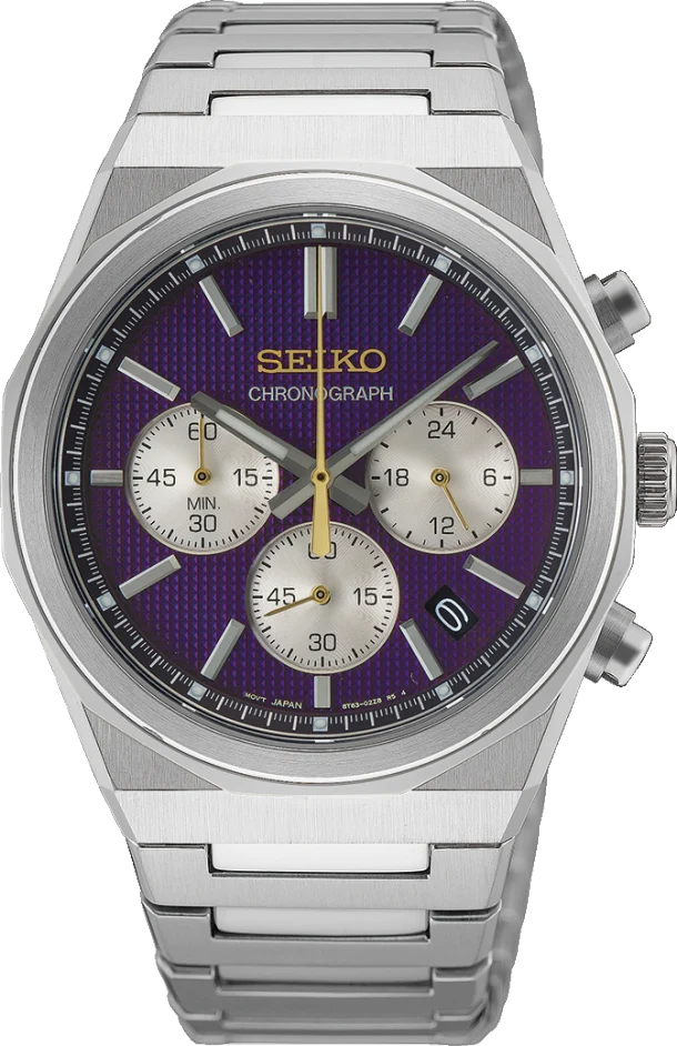 萬年鐘錶 - SEIKO   CS 系列 145 週年江戶紫三眼計時男錶 HGK003P1 /  8T63-04S0P 錶徑40MM