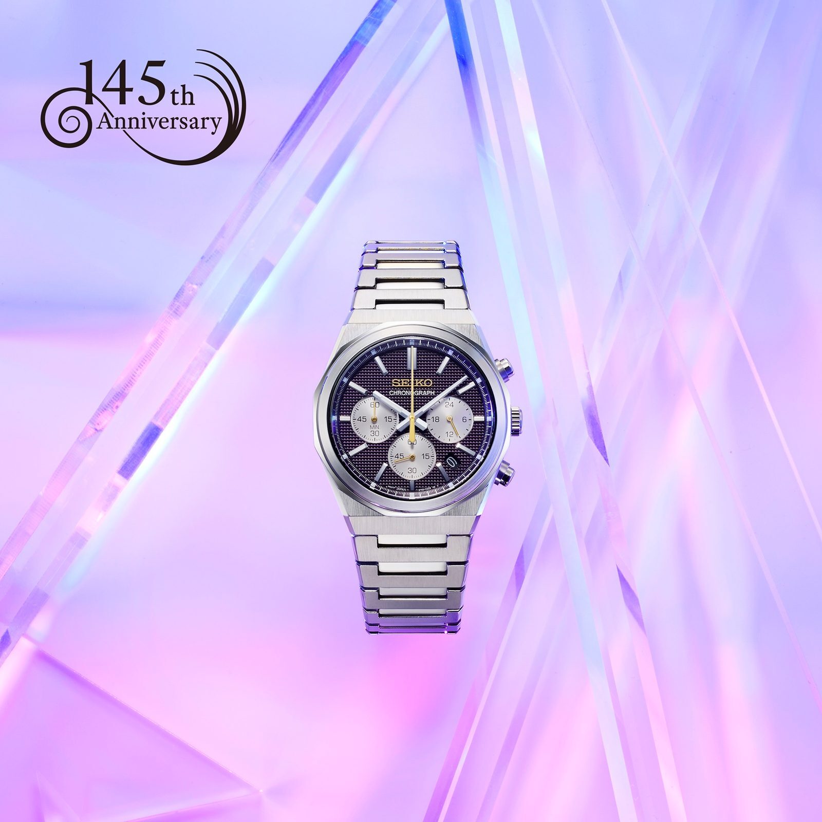 萬年鐘錶 - SEIKO   CS 系列 145 週年江戶紫三眼計時男錶 HGK003P1 /  8T63-04S0P 錶徑40MM