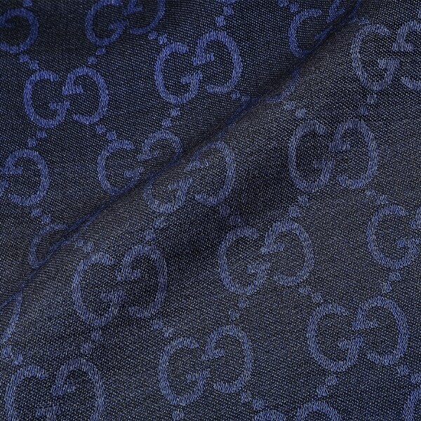 GUCCI 女士羊毛真絲圍巾 (薄款)深藍色 #DS2542