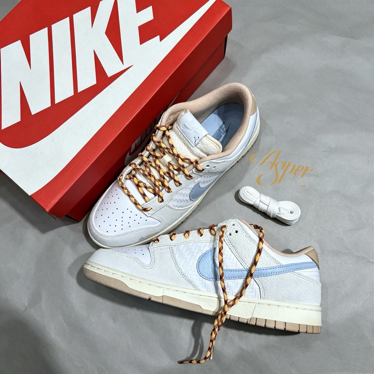 【官網限定】NIKE DUNK LOW RETRO SE ''Woven white blue'' 編織白藍 麂皮 IW2016-141 IX
