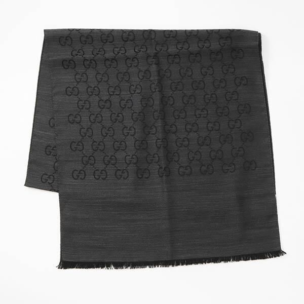 GUCCI 女士羊毛真絲圍巾 (薄款) -炭灰色 #DS2550