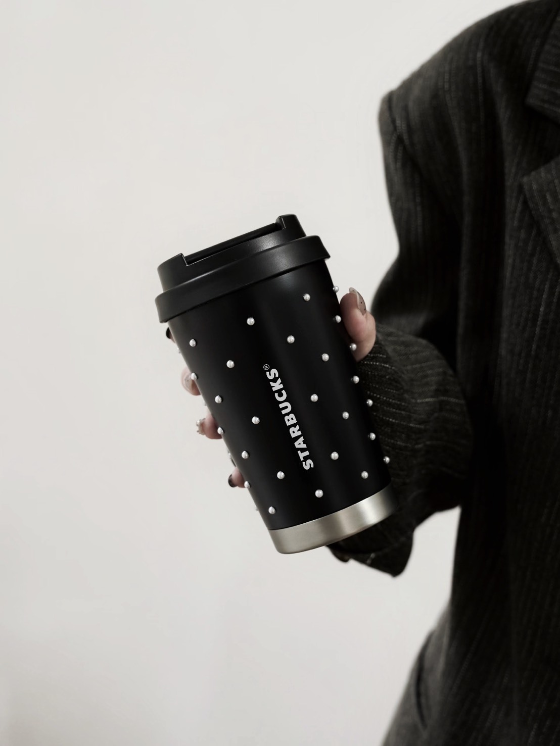 STARBUCKS 星巴克 波點系列 立體 珍珠 不鏽鋼 380ML 隨行保溫杯