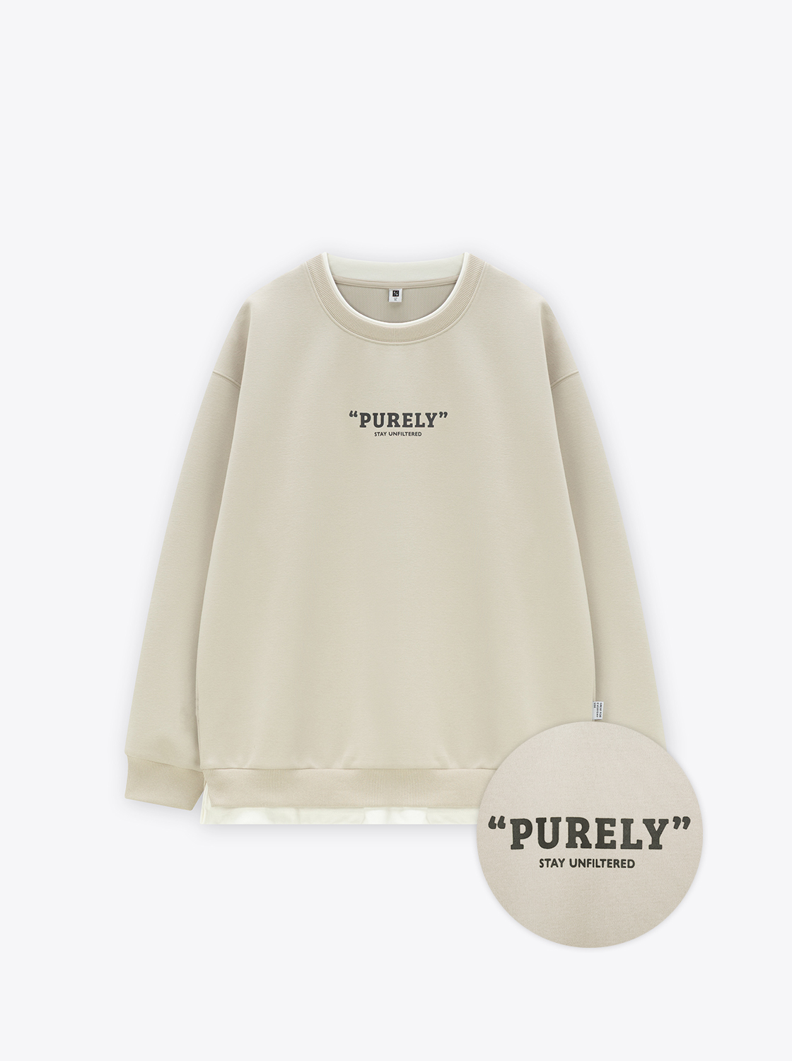 【期間限定】標語印花假兩件大學TEE