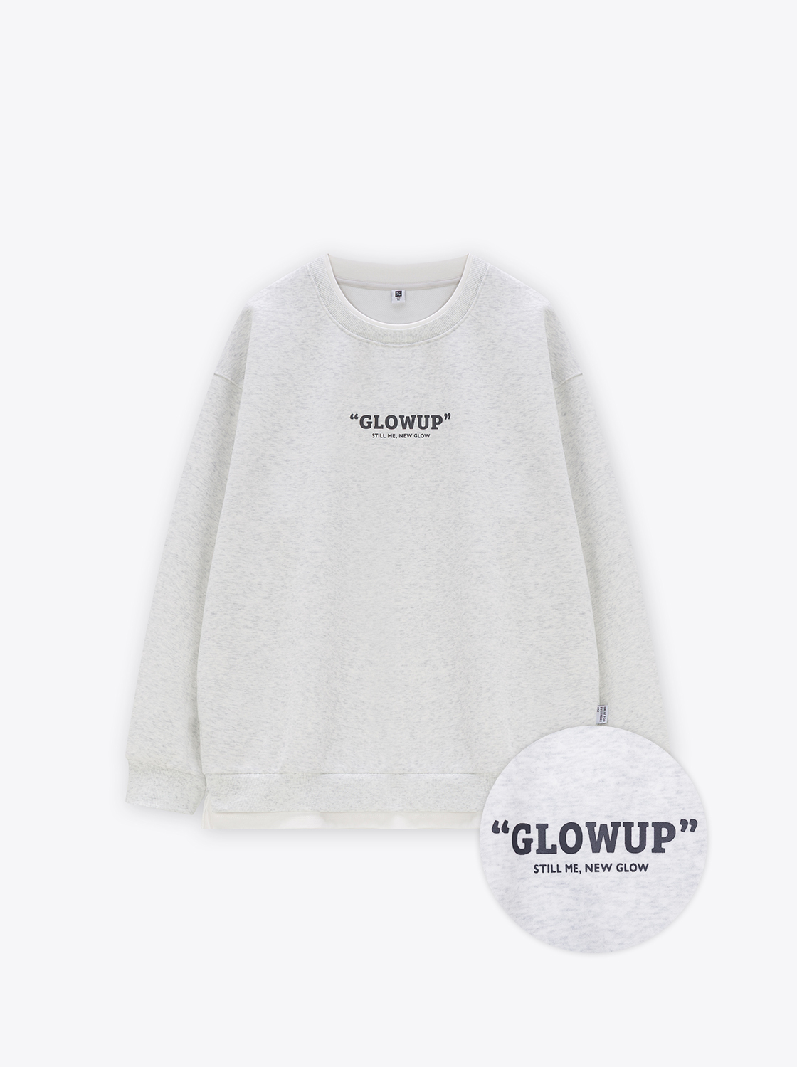 【期間限定】標語印花假兩件大學TEE