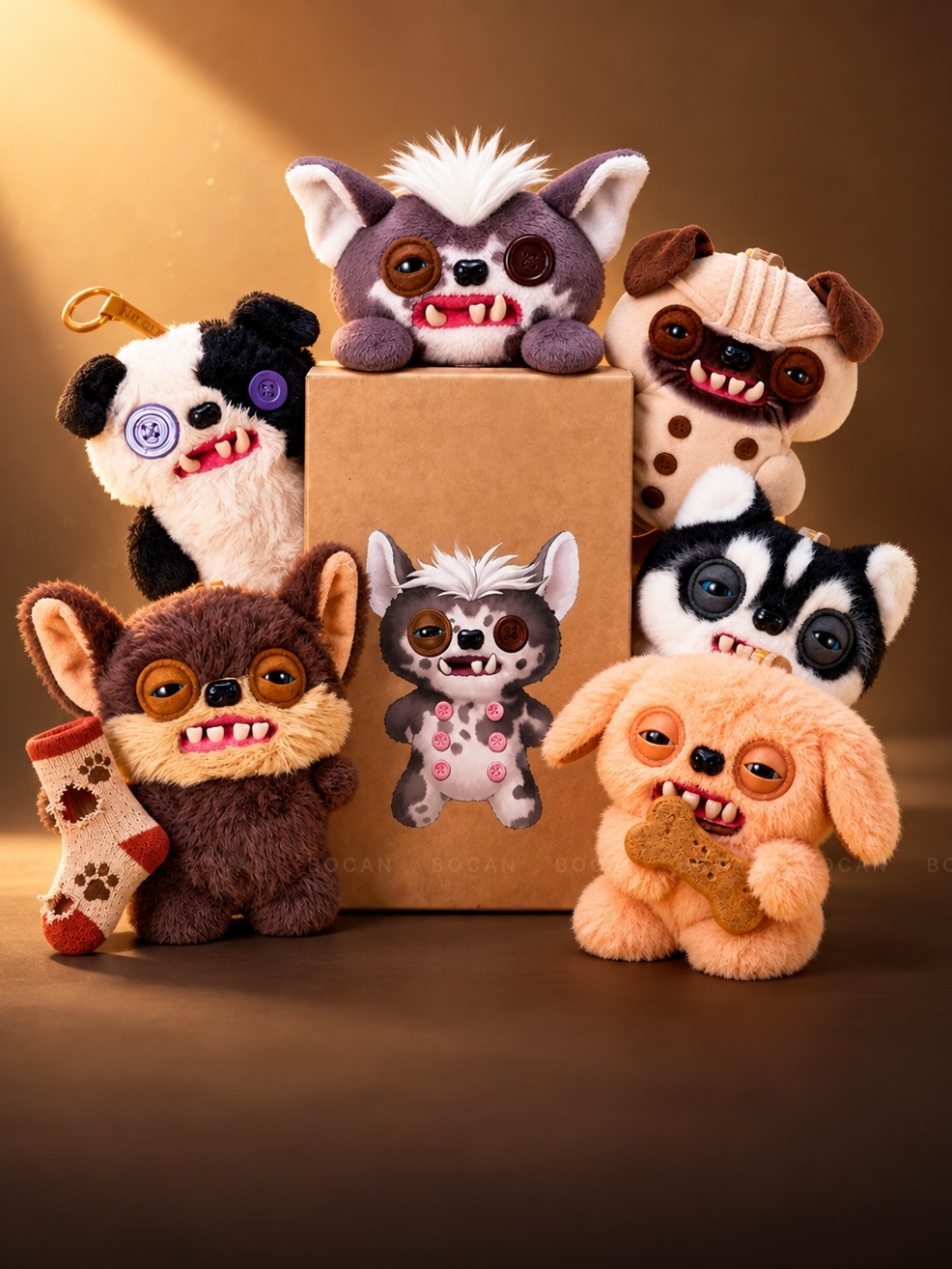 正版授權 FUGGLER 放克牙寶 醜萌狗狗 毛絨 吊飾 盲盒 12CM