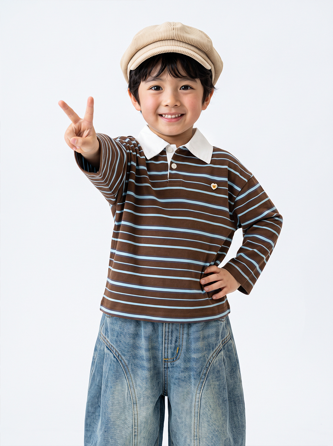 條紋長袖POLO衫【童裝】