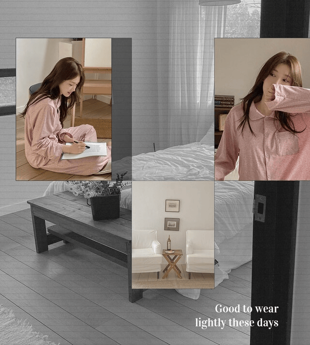 Juuneedu｜[長袖睡衣] Buttering Stripe Pajama [3 colors]