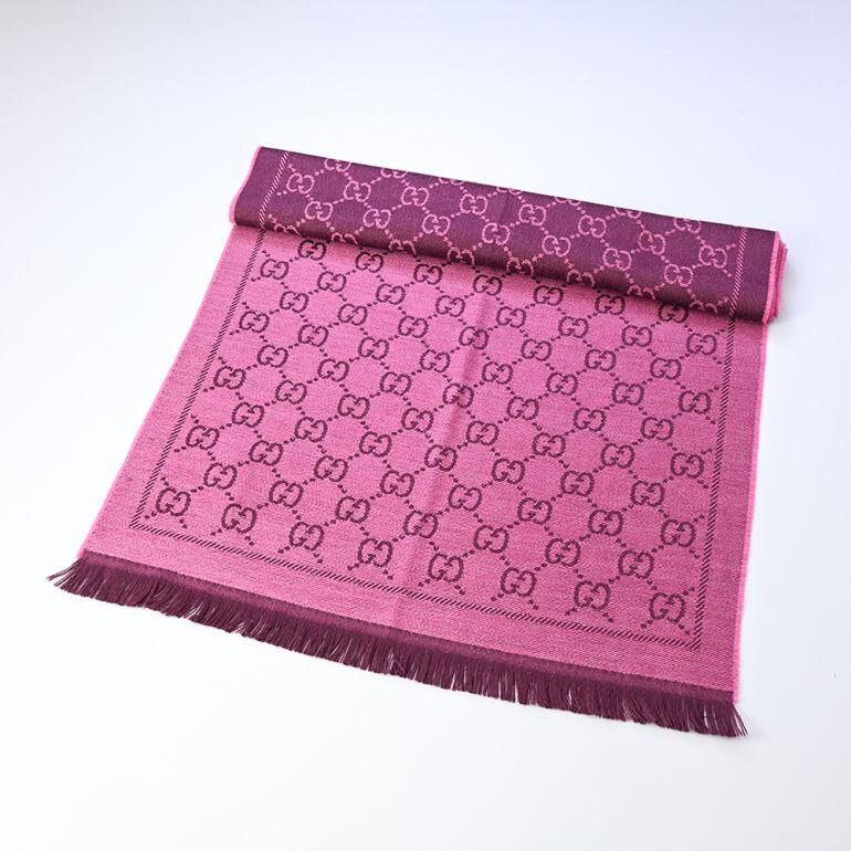 GUCCI 女士羊毛圍巾玫粉色#DS2555