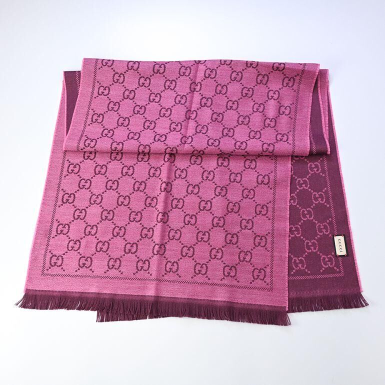 GUCCI 女士羊毛圍巾玫粉色#DS2555