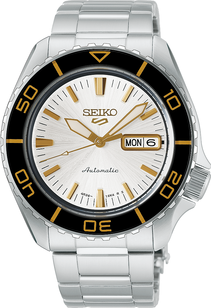 萬年鐘錶 - SEIKO  5 Sports  SKX錶款白色面盤運動機械男錶 HDB004K1 / 4R36-16D0S 錶徑42.5MM
