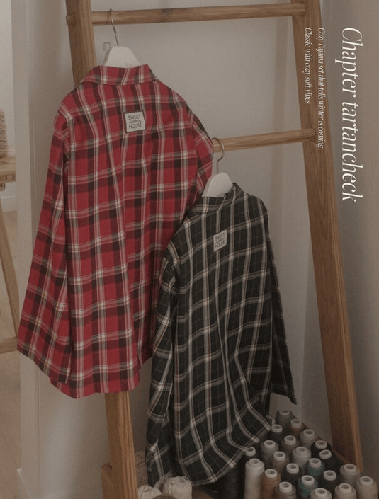 Juuneedu｜[長袖睡衣] Chapter Tartan Check Pajama [2 colors]