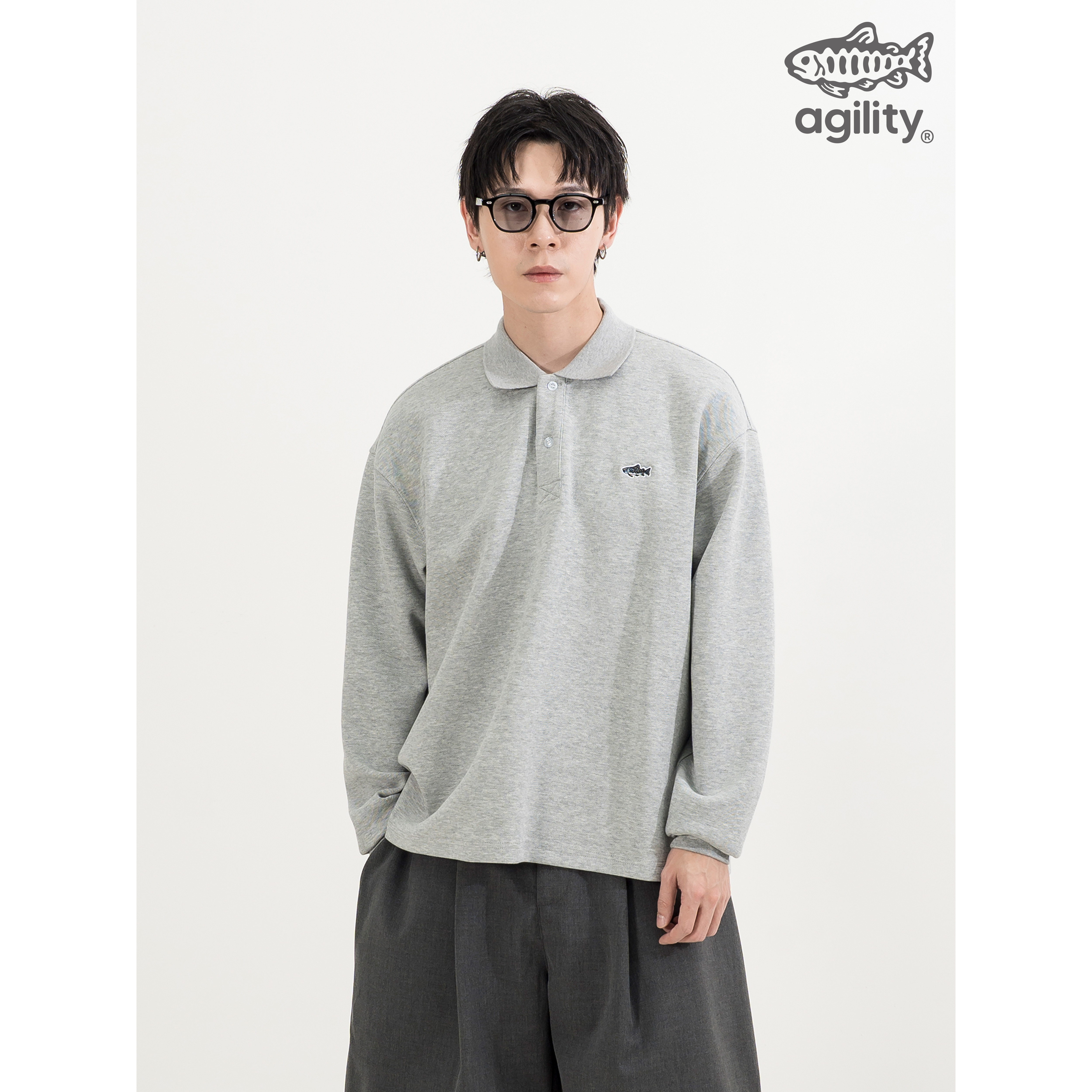 AGILITY Embroidery Polo LS Shirts 鮭魚刺繡 長袖 Polo衫 [RBP-1]