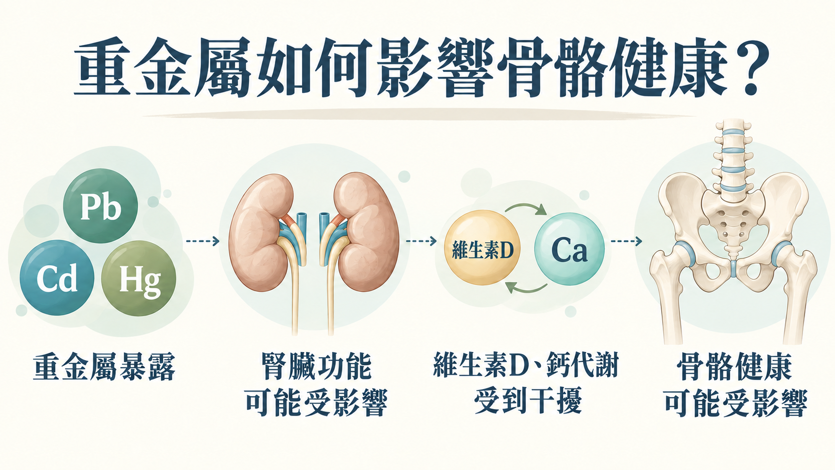 重金屬影響腎臟與骨骼