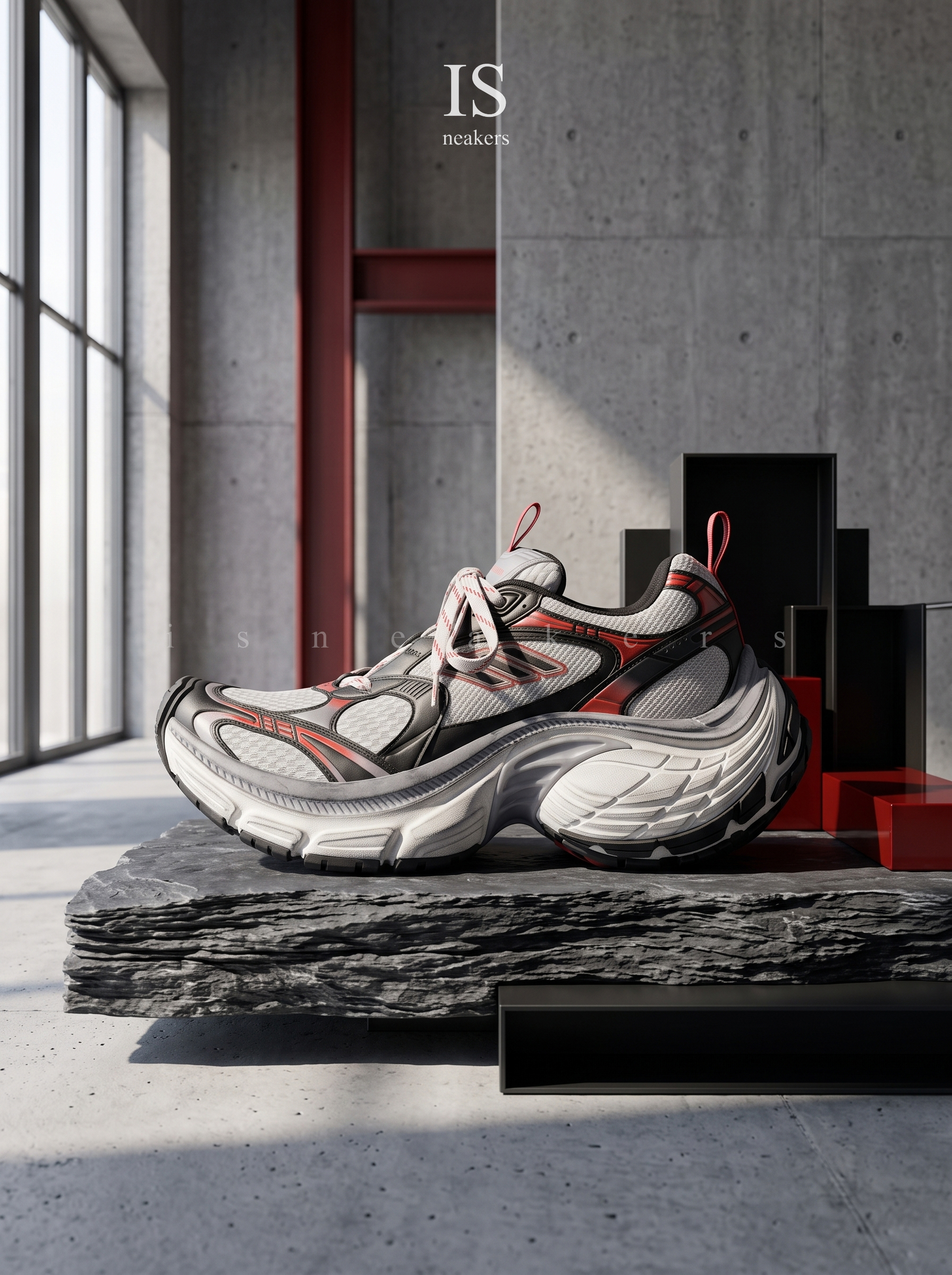 iSNEAKERS｜Balenciaga 10XL Sneaker "Grey White Red" 灰白紅 增高 巴黎世家 老爹鞋