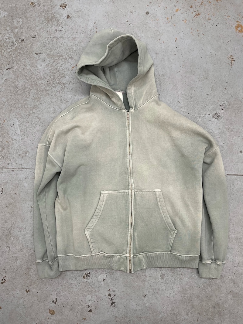MOOJIMOOJI - OVERSIZE ZIP-UP HOODIE - AGED SAGE GREEN