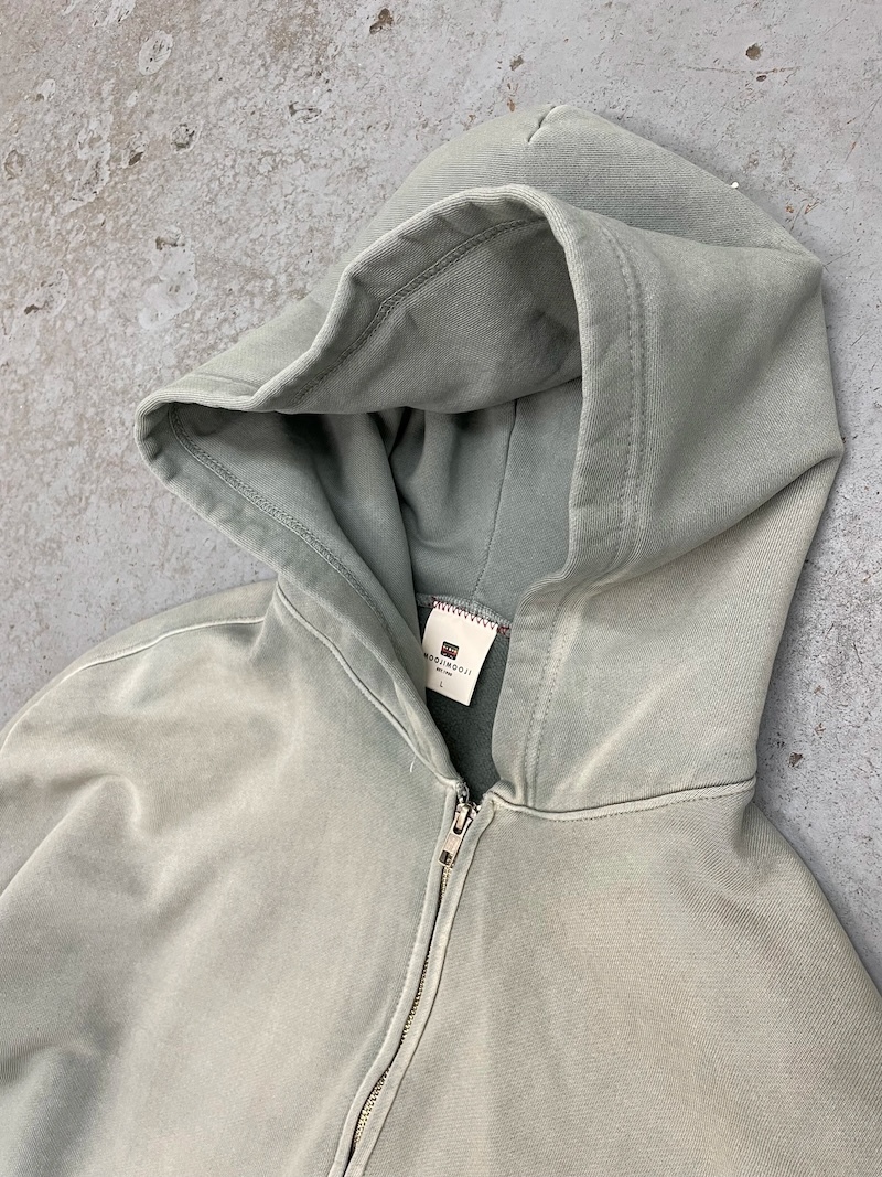 MOOJIMOOJI - OVERSIZE ZIP-UP HOODIE - AGED SAGE GREEN