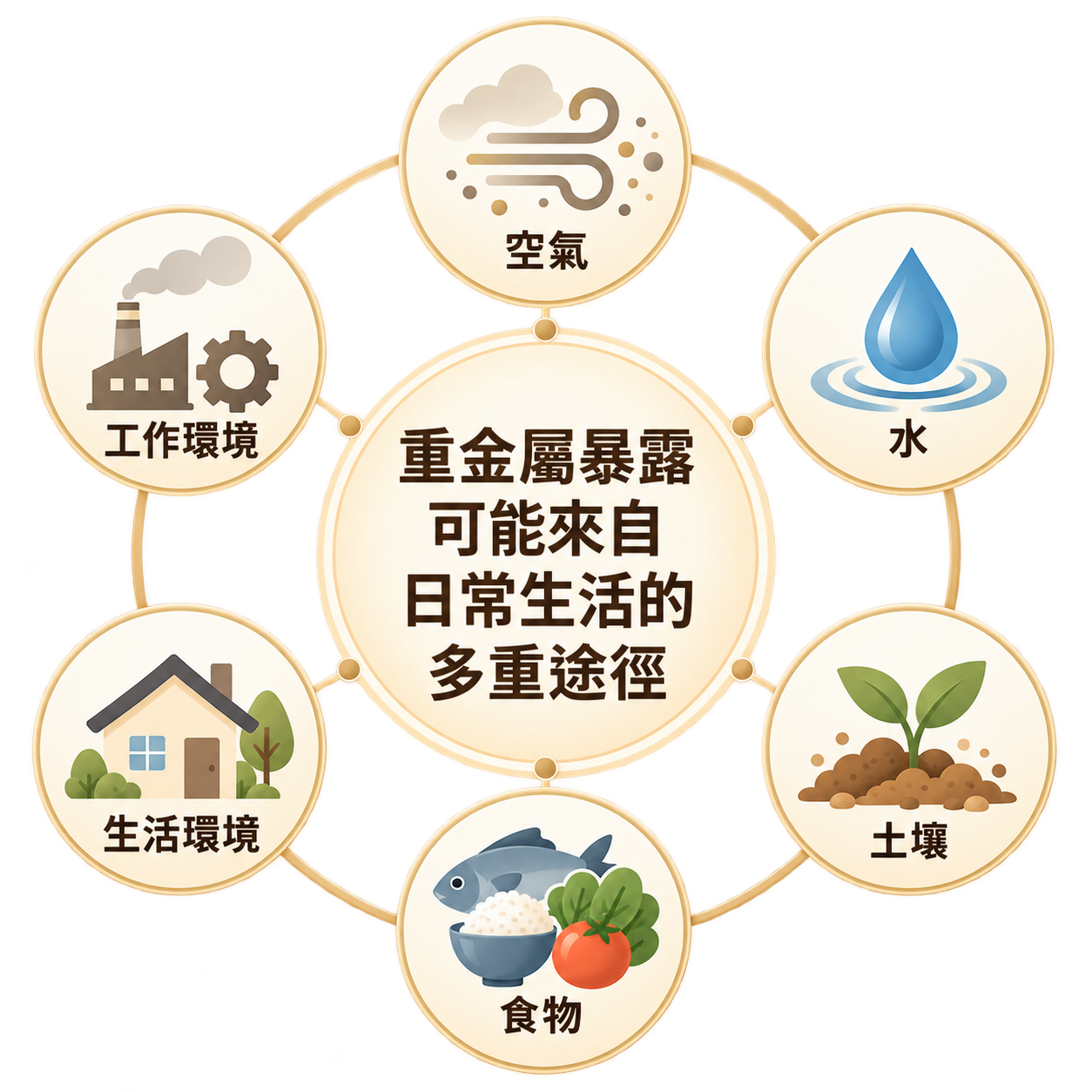 重金屬暴露可能來自日常生活的多重途徑