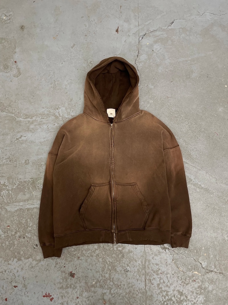 MOOJIMOOJI - OVERSIZE ZIP-UP HOODIE - AGED BROWN