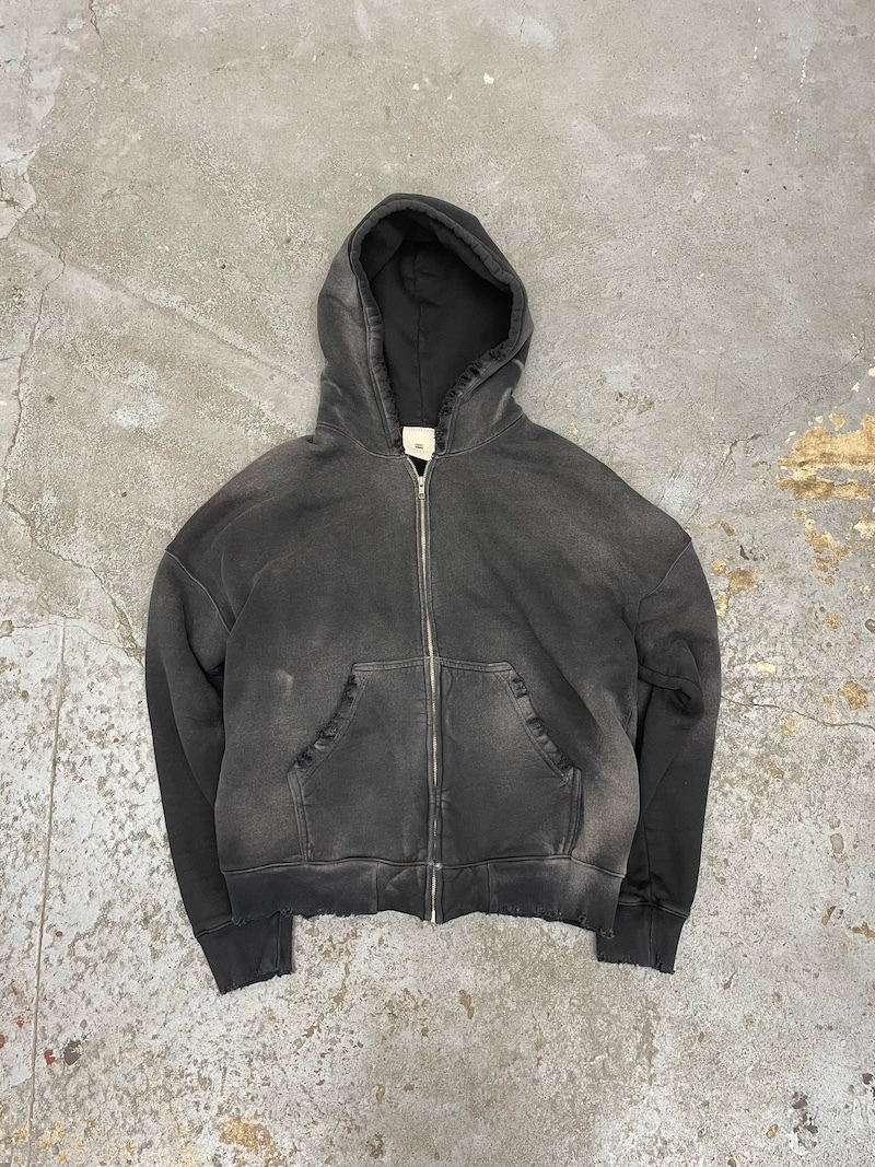 MOOJIMOOJI - OVERSIZE ZIP-UP HOODIE - AGED BLACK