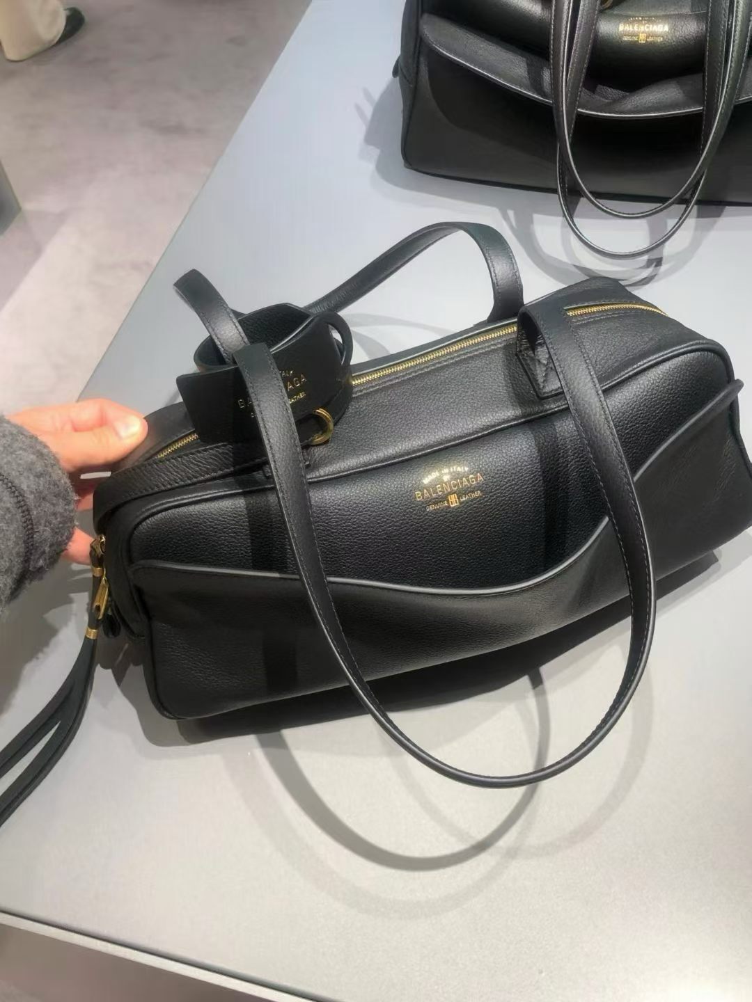 Balenciaga Carrie Small Handbag Black Leather小號黑色手袋