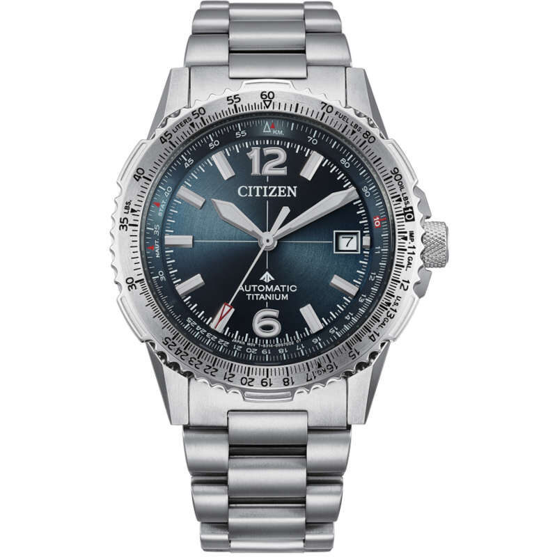 Citizen Titanium Promaster Sky Navihawks pair a 60-hour automatic with slide-rule bezel Blue Dial NK0040-58L , Champagne Dial NK0040-58P , Black Dial NK0044-57E 超級鈦金屬 Promaster Air自動腕錶