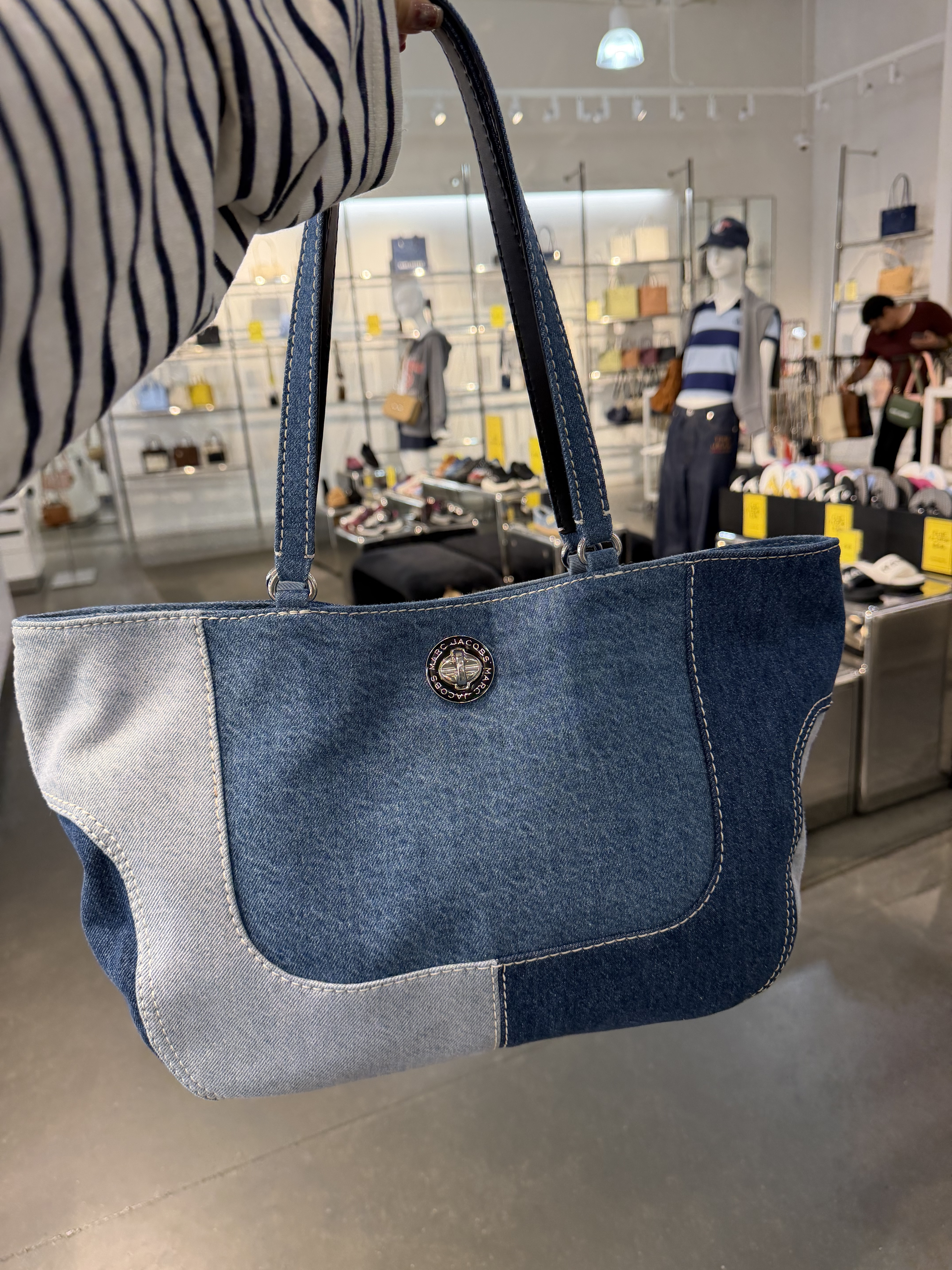 【直播】Marc Jacobs LX100213 牛仔拼色托特包