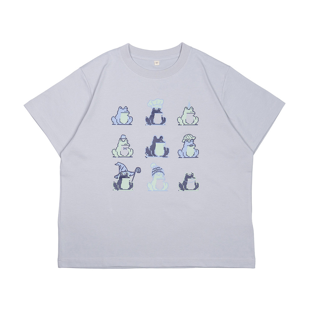 Nine Frogs T-shirt Light Gray