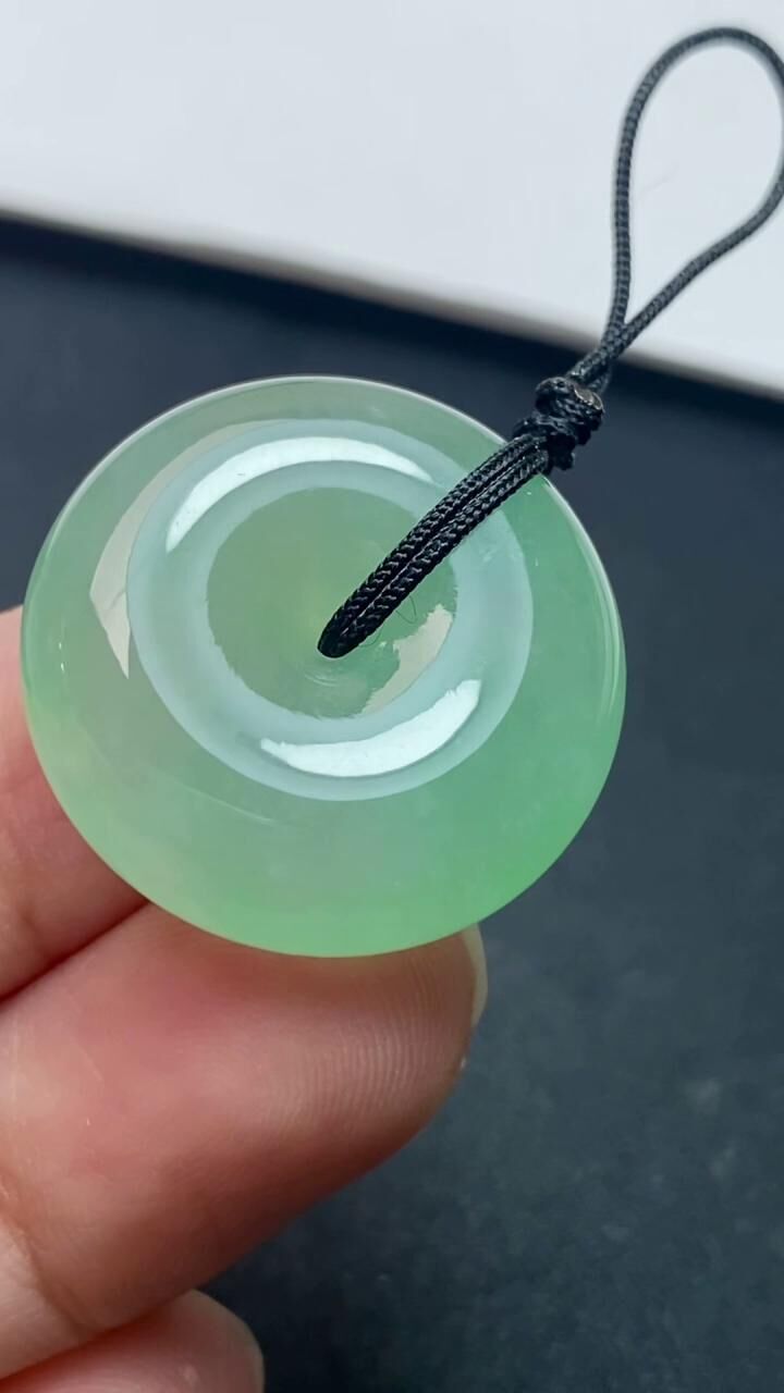 翡翠高冰綠平安扣 (22.6mm直徑),天然翡翠A玉, 緬甸玉, Jade, Jadeite