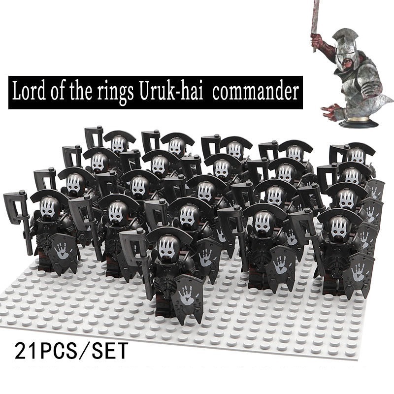 21PCS / Lot Uruk-Hai Warrior Lord of the Rings Minifigures Set Fit Lego BR02-144