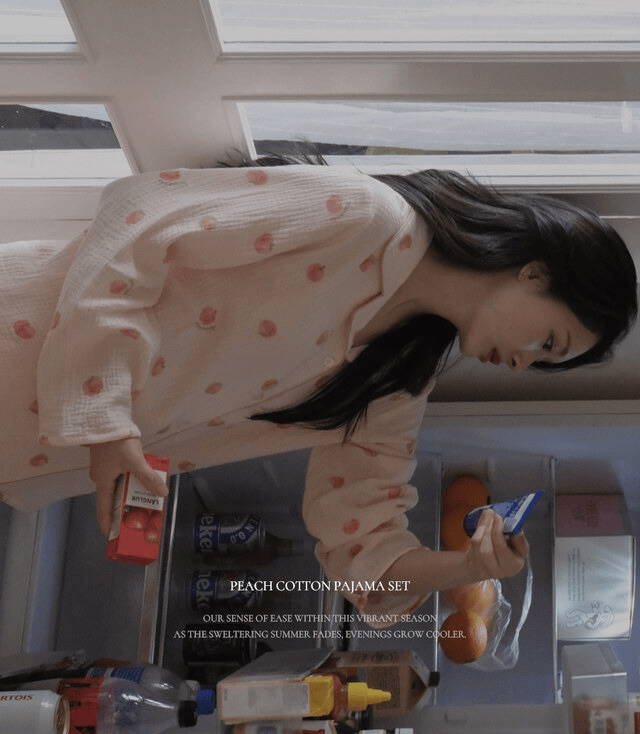 Juuneedu｜[長袖睡衣] Peach Pajama