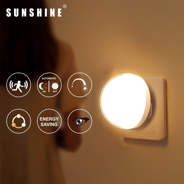 LED Ball Night Light with Light Sensor, 3-Color Temperature (3000K/4000K/6500K), Stepless Dimming
