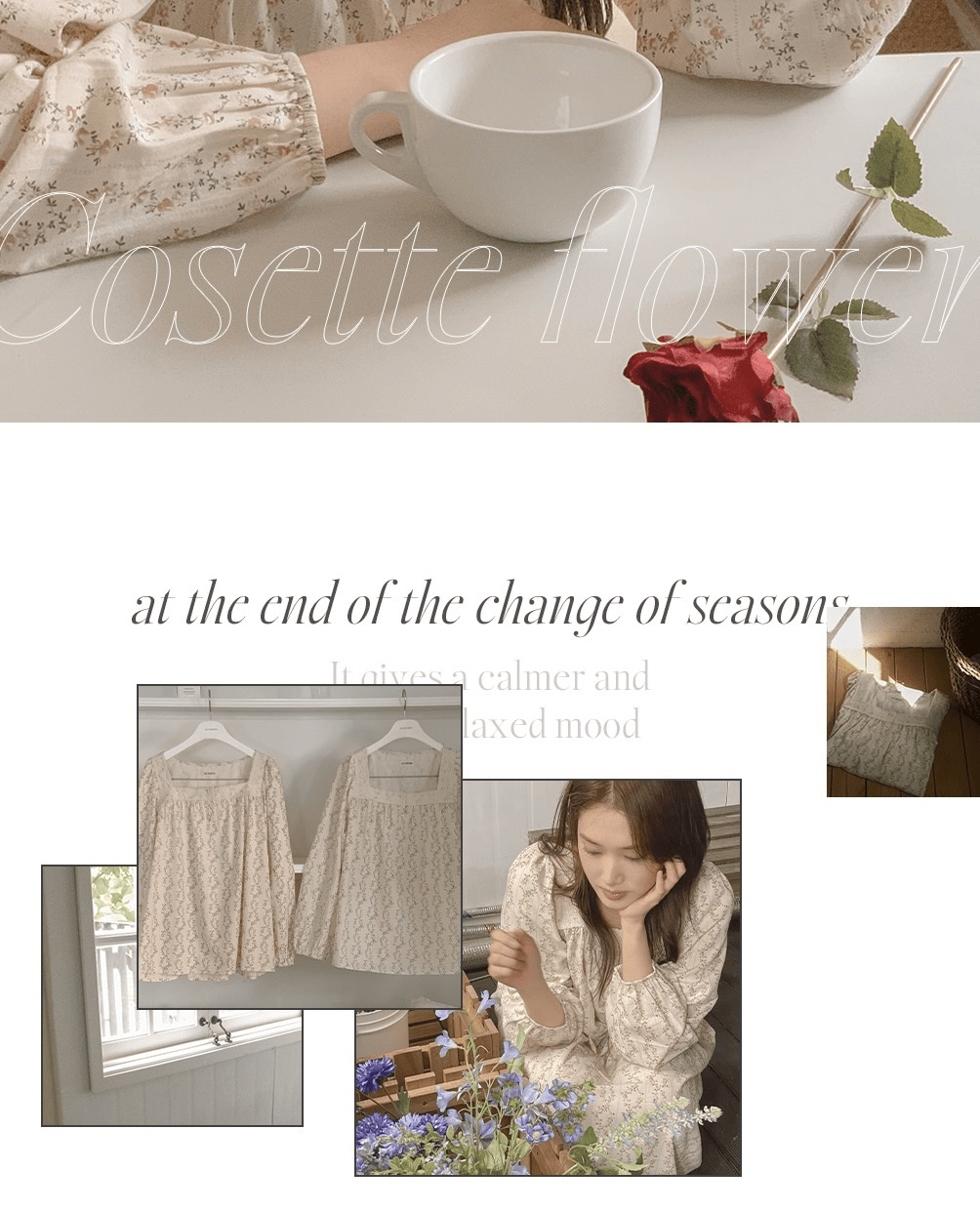 [2,000件熱銷] Juuneedu｜[長袖睡衣] Cosette Flower Pajama [2 colors]