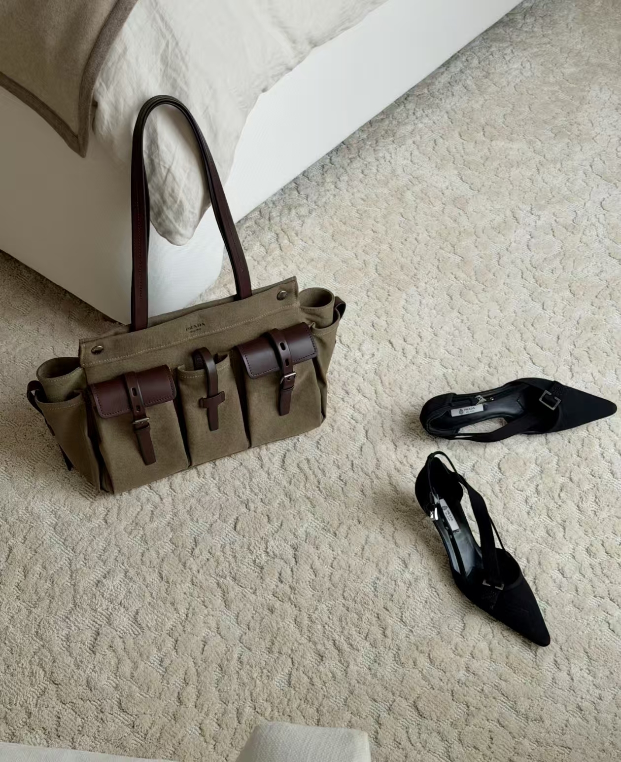 Prada Route Large Re-Nylon Bag Military Green 軍綠色手