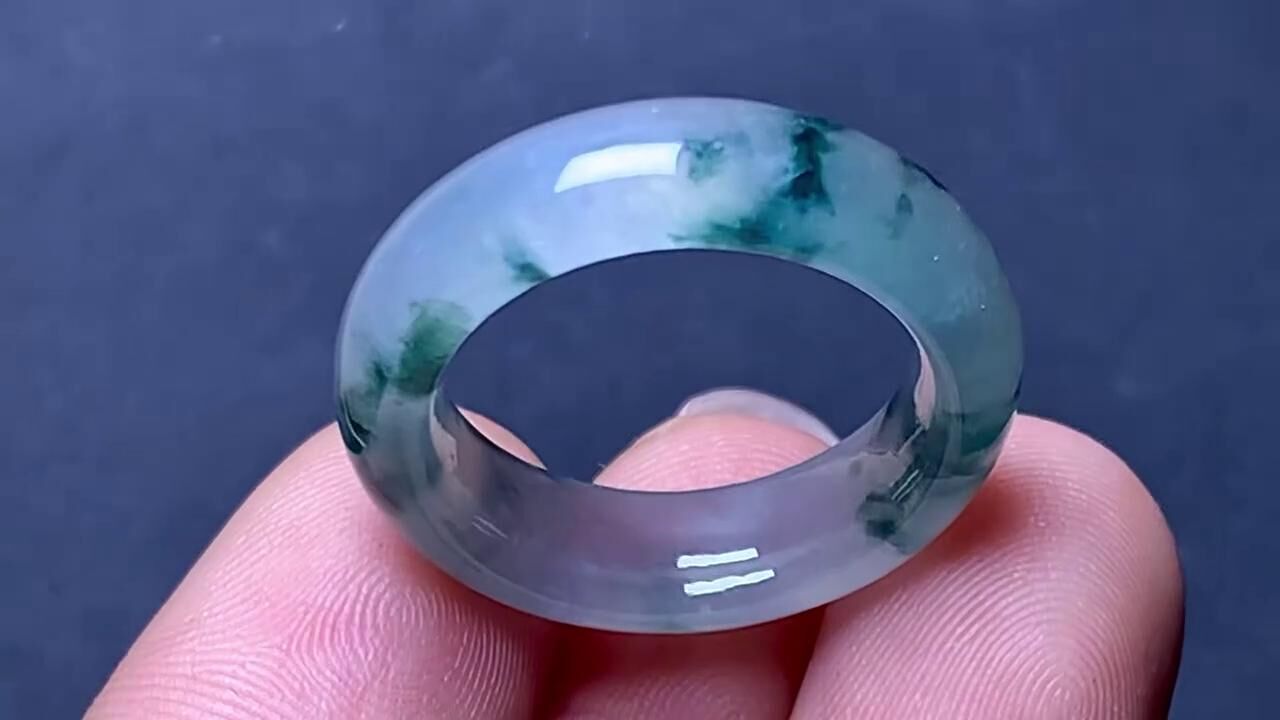 翡翠冰種飄彩戒指 (圈口 11號),天然翡翠A玉, 緬甸玉, Jade, Jadeite