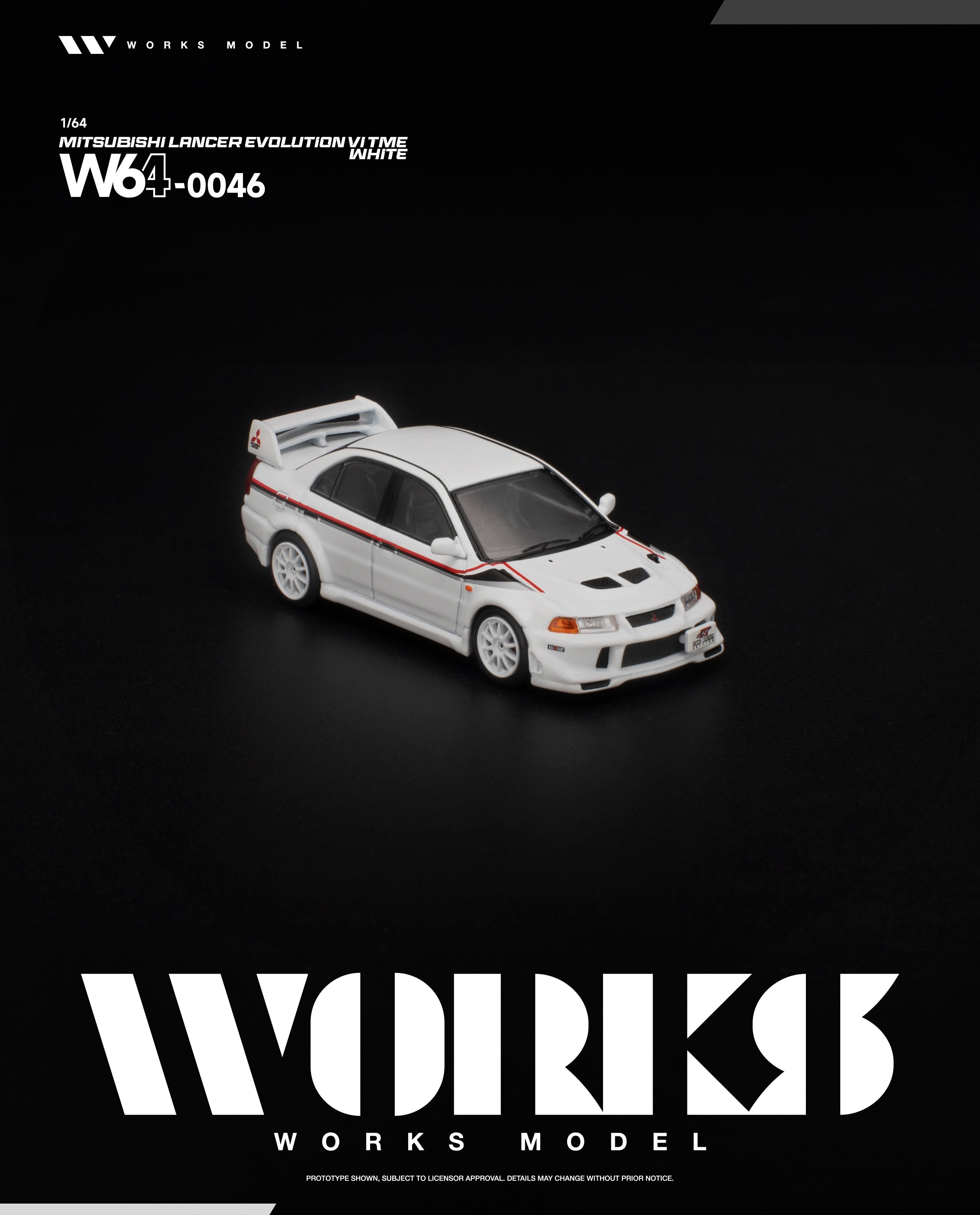 預訂:1/64 Works Model MITSUBISHI LANCER EVOLUTION VI TOMMI MAKINEN WHITE (W640046 )