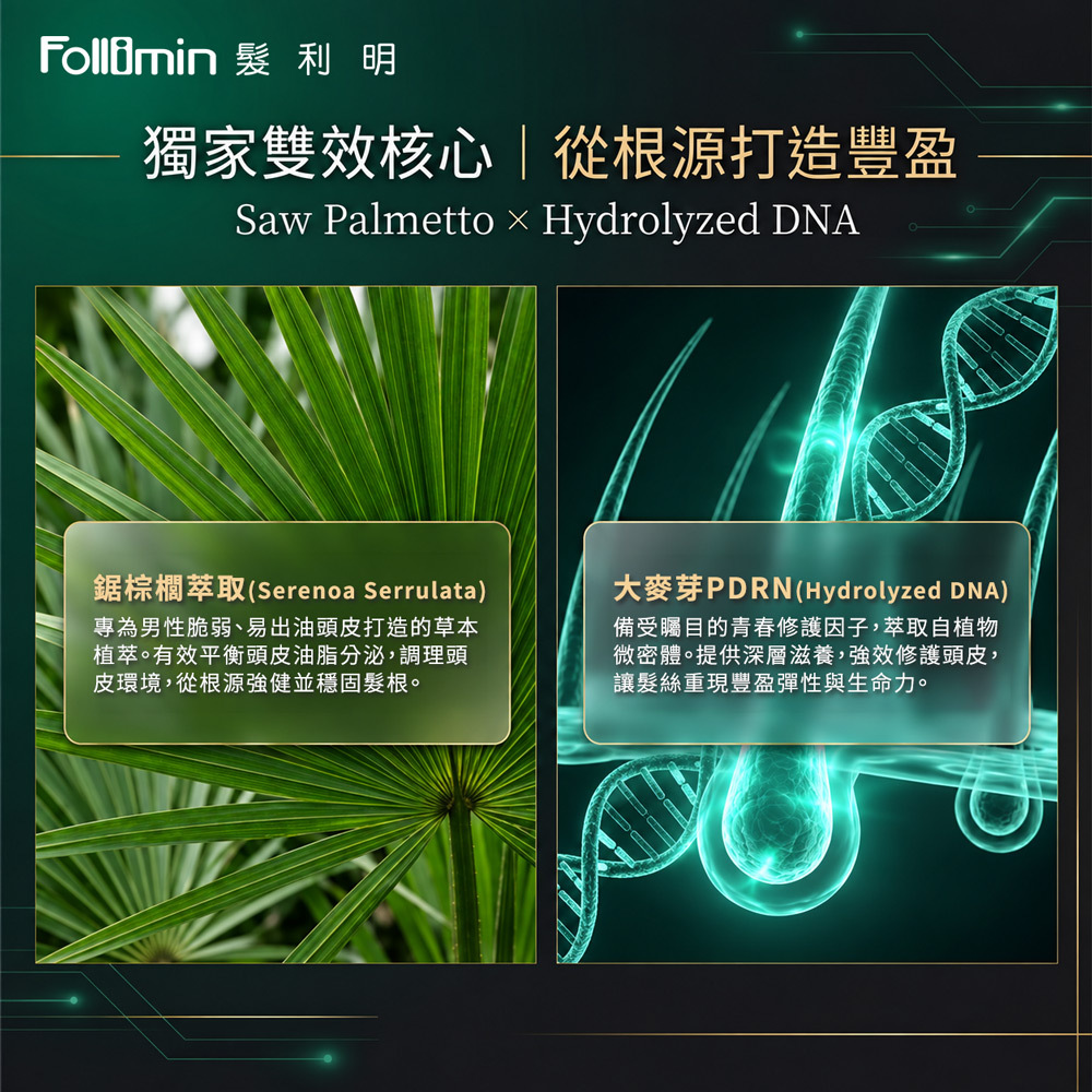 髮利明鋸棕櫚草本養髮液 從根源打造豐盈