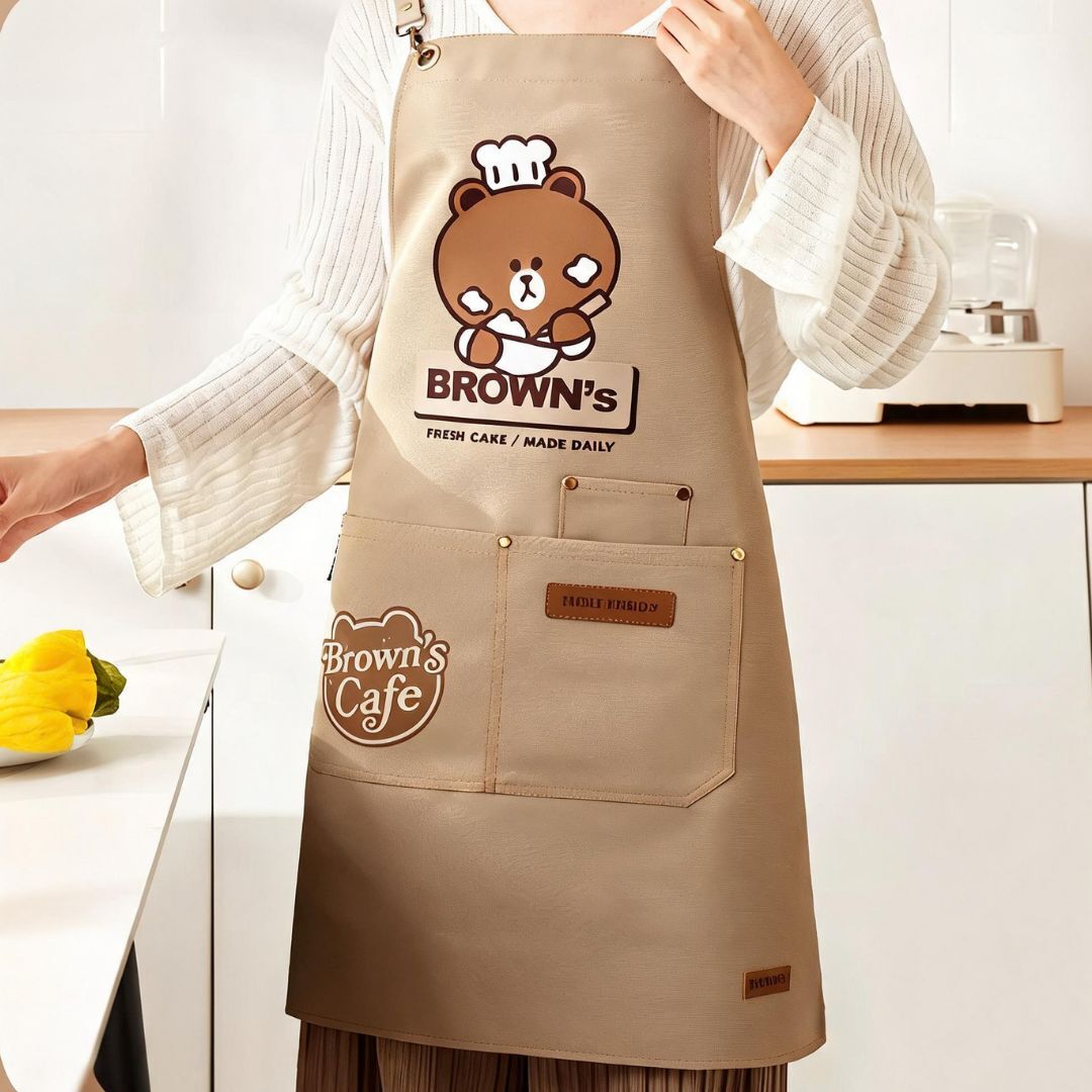 LINE FRIENDS| 成人圍裙-Brown
