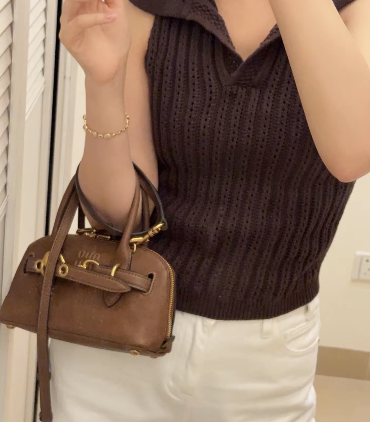 Miu Miu Mini Nappa Leather Bowling Bag Oak Brown 橡木色迷你保齡球袋手袋