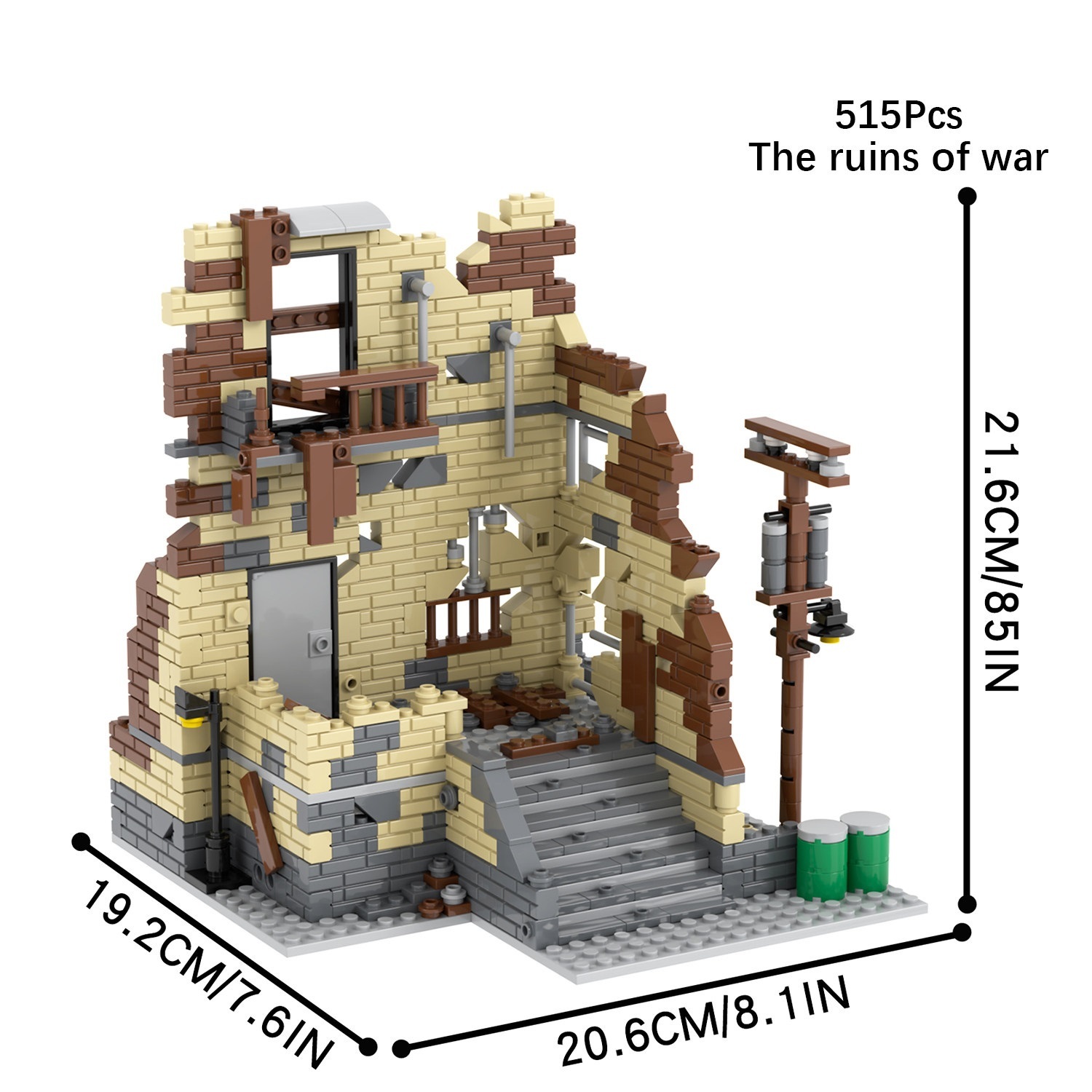 MOC The Ruins Of War Buildings Set Fit Lego NO BOX MOC5096