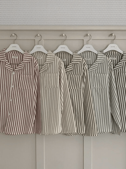 Juuneedu｜[長袖睡衣] Hey Stripe Pajama [5 colors]