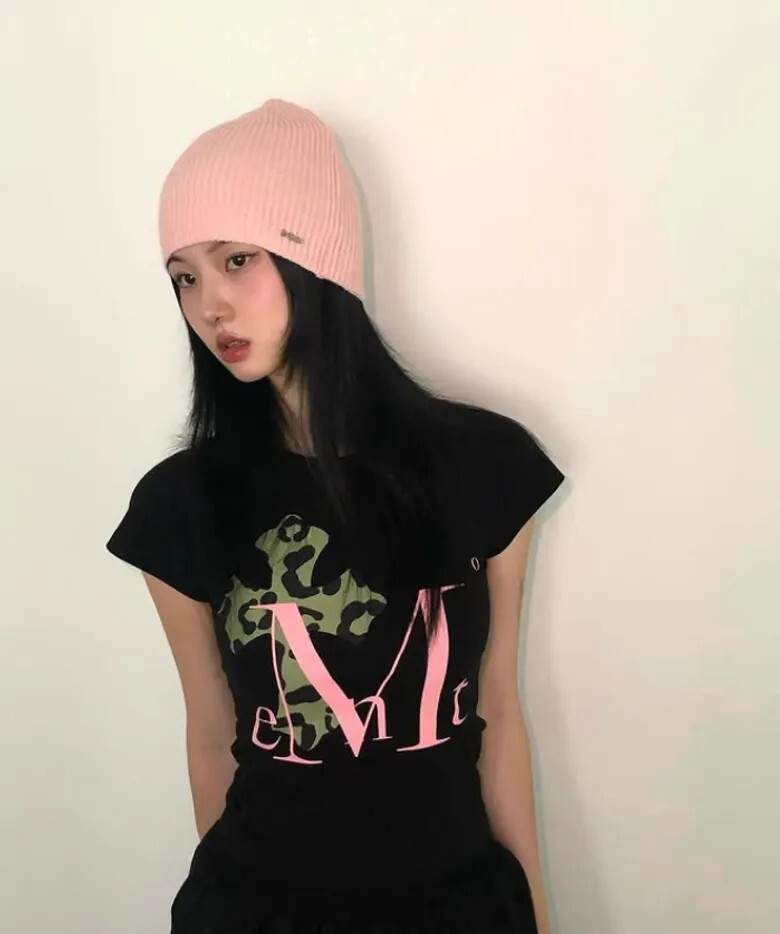 【預購】韓國 MUCENT Shahara 撒哈拉 迷彩 豹紋 十字 修身 短袖 t-shirt
