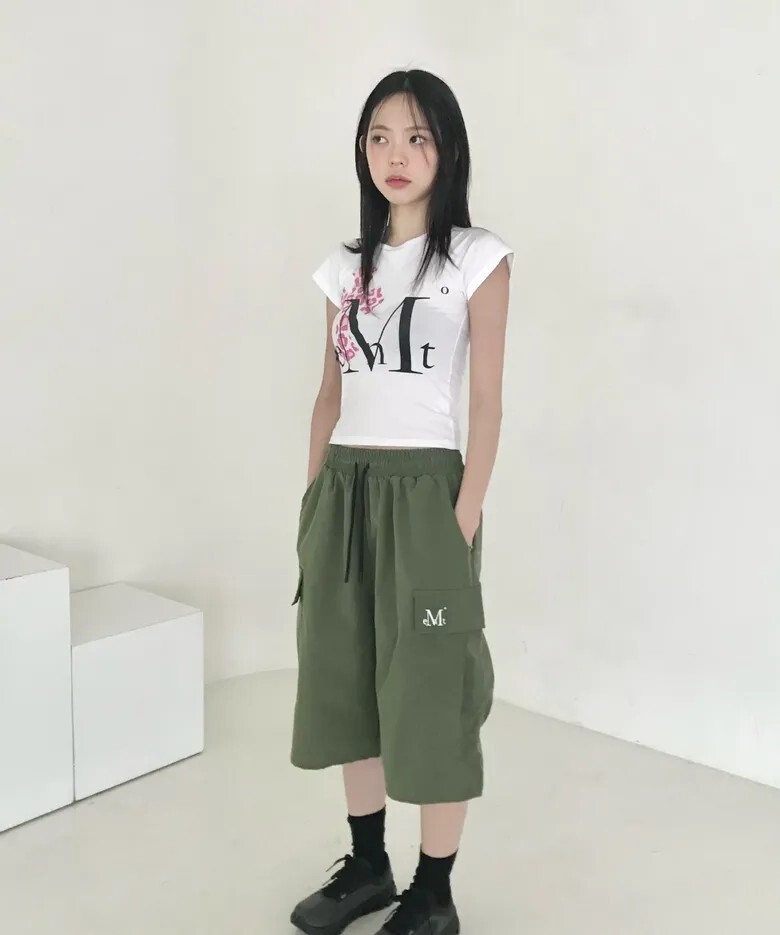 【預購】韓國 MUCENT Shahara 撒哈拉 迷彩 豹紋 十字 修身 短袖 t-shirt