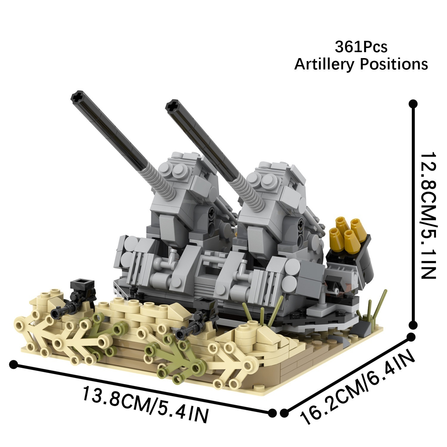 MOC Artillery Positions Buildings Set Fit Lego NO BOX MOC5086