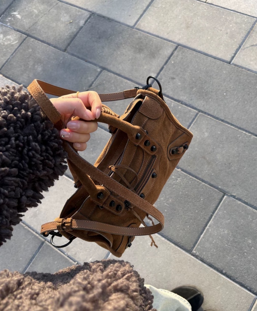 Balenciaga Le City Small Suede Handbag Caramel 小號麂皮機車袋